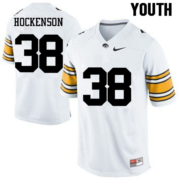 Youth Iowa Hawkeyes #38 T.J. Hockenson College Football Jerseys-White
